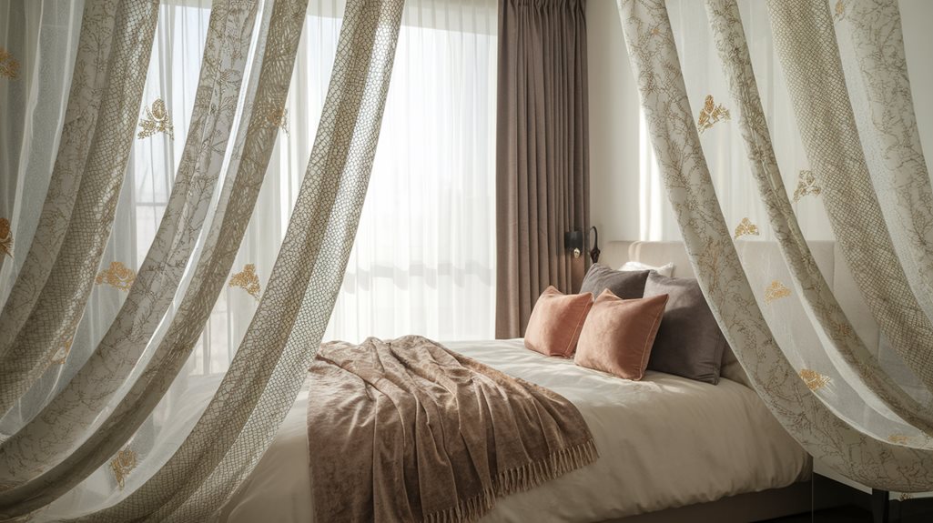 Subtelne wzory wzbogacają wystrój sypialni